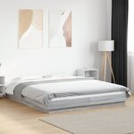 vidaXL Cadre de lit avec lumières LED sonoma gris 160x200 cm