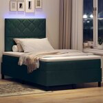vidaXL Lit à ressorts avec matelas Vert foncé 120 x 190 cm Velours