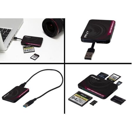 PNY  Lecteur de carte mémoire Multi formats USB 3.0