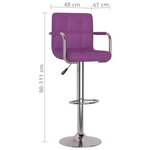 vidaXL Tabourets de bar lot de 2 violet similicuir
