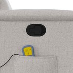 vidaXL Fauteuil de massage inclinable gris nuage tissu