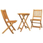 vidaXL Ensemble bistro de jardin 3 Pièces Marron Bois d'acacia massif