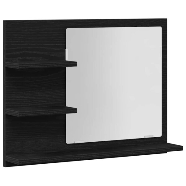 vidaXL Miroir de salle de bain chêne noir 60x10 5x45cm bois ingénierie