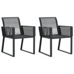 vidaXL Chaises de jardin lot de 2 Noir Résine tressée