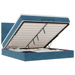 VidaXL Cadre de lit ottoman avec matelas bleu foncé 180x200 cm velours