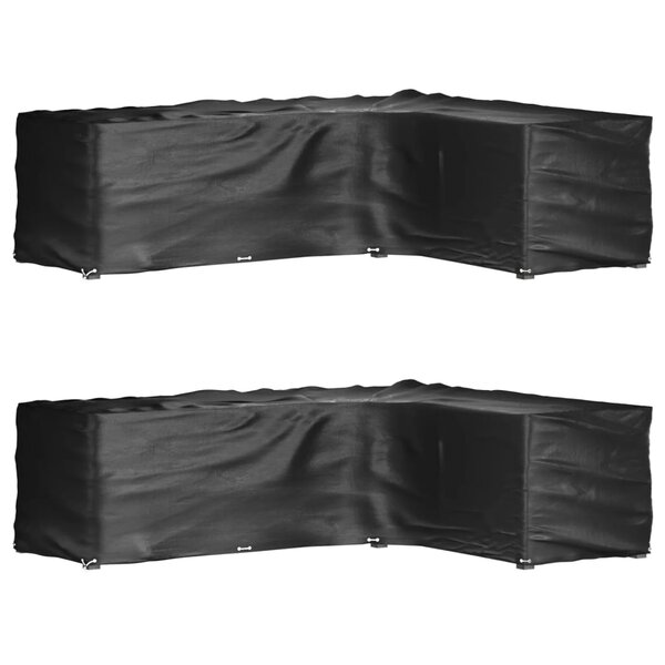 vidaXL Housses de salon de jardin en forme de L 2 Pièces 18 œillets