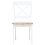 vidaXL Chaises à manger lot de 6 blanc et bois clair bois hévéa massif