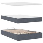 vidaXL Cadre de lit ottoman et matelas gris foncé 120x200 cm velours