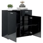 vidaXL Buffet Noir brillant 160x36x75 cm Aggloméré