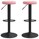 vidaXL Tabourets de bar lot de 2 rose velours