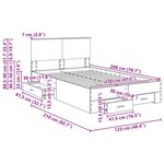 vidaXL Cadre de lit Chêne Sonoma 120 x 200 cm Bois d'ingénierie