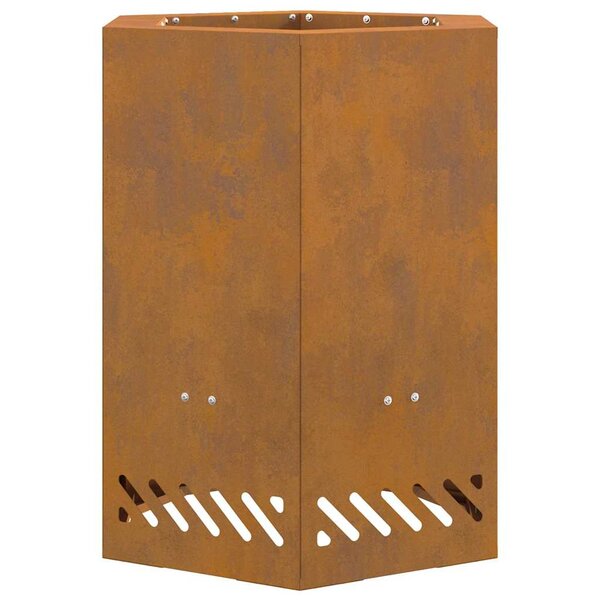 vidaXL Foyer sans fumée Marron 38 x 38 x 51 cm Acier Corten
