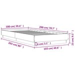 vidaXL Cadre de lit sonoma gris 100x200 cm bois d'ingénierie