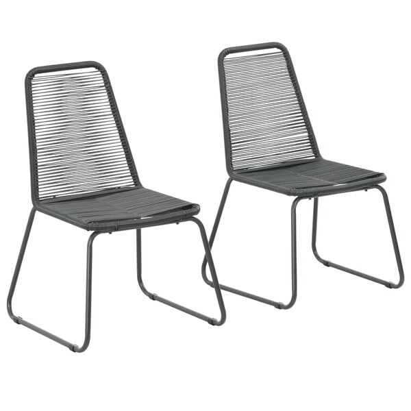 vidaXL Chaises d'extérieur lot de 2 Résine tressée Noir