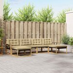 vidaXL Ensemble de canapés d'extérieur 6 Pièces Blanc et Beige