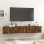 vidaXL Meubles TV suspendus 3 Pièces Chêne fumé 60x30x30 cm