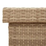 vidaXL Boîte de rangement de jardin et roues résine tressée