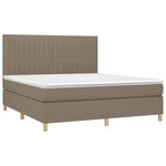 vidaXL Sommier à lattes de lit et matelas et LED Taupe 160x200cm Tissu