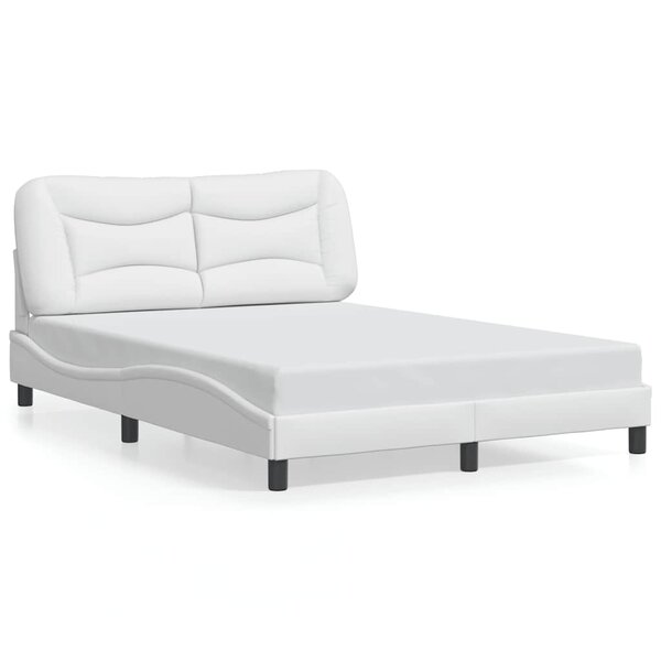 vidaXL Cadre de lit sans matelas Hvar blanc 120x200 cm similicuir