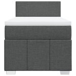 vidaXL Sommier à lattes de lit avec matelas Gris foncé 90x200 cm Tissu