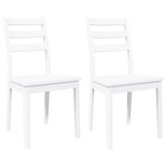 vidaXL Chaises à manger 2 Pièces blanc bois massif caoutchouc