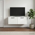 vidaXL Meuble TV mural Blanc 78 5 x 31 x 30 cm Bois d'ingénierie