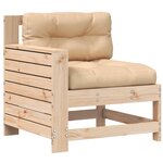 vidaXL Canapé de jardin accoudoir avec coussin bois massif de pin