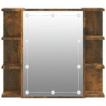 vidaXL Armoire à miroir avec LED Chêne fumé 70x16 5x60 cm