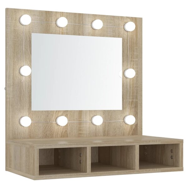 vidaXL Armoire de miroir avec LED Chêne sonoma 60x31 5x62 cm