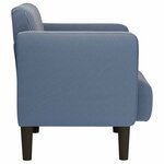 vidaXL Canapé-chaise accoudoirs bleu 54 cm tissu velours côtelé