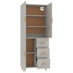 Vidaxl buffet haut gris béton 69 5x34x180 cm bois d'ingénierie