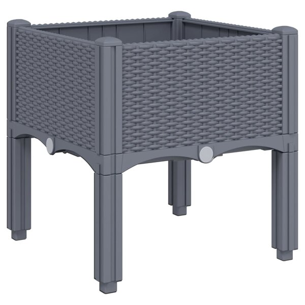 vidaXL Jardinière avec pieds gris 40x40x42 cm PP