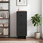 vidaXL Armoire à tiroirs Noir 33 x 34 5 x 90 cm Bois d'ingénierie