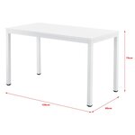 Bureau réglable d'ordinateur poste de travail table 120cm blanc