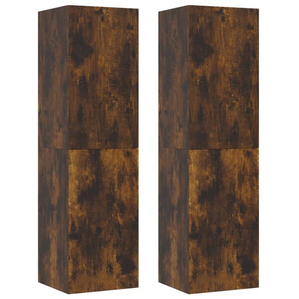 vidaXL Meubles TV muraux 2 Pièces Chêne fumé 30 5x30x110 cm
