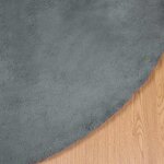 vidaXL Tapis en Fourrure Synthétique de Lapin Anthracite Ø 120 cm