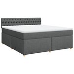 vidaXL Sommier à lattes de lit avec matelas Gris foncé 180x200cm Tissu