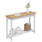 VidaXL Table console EKAI Blanc 112 x 35 x 76 cm Bois de pin massif