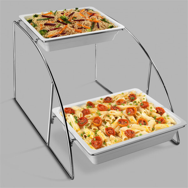 Présentoir buffet inox pour 2 bacs gn 1/2  - pujadas -  - acier inoxydable x325mm