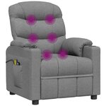 vidaXL Fauteuil électrique de massage Gris clair Tissu