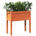 vidaXL Jardinières 2 Pièces avec pieds cire marron bois de pin massif