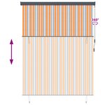 vidaXL Store Roulant Extérieur Manuel Jaune et bleu 200 x 250 cm tissu