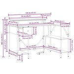 vidaXL Bureau Sonoma gris 120 x 79 x 86.5 cm Bois d'ingénierie