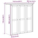 vidaXL Armoire avec portes vitrées BODO gris bois de pin massif