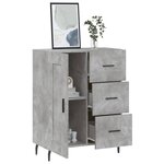 vidaXL Buffet gris béton 69 5x34x90 cm bois d'ingénierie