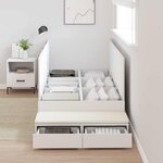 vidaXL Cadre de lit de rangement Blanc 75x190 cm