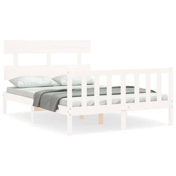 vidaXL Cadre de lit sans matelas blanc 120x200 cm bois de pin massif