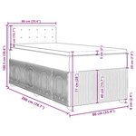 vidaXL Sommier à lattes de lit et matelas Gris clair 90x200 cm Velours