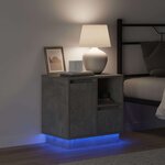 vidaXL Cabinet de chevet avec tiroir Gris béton 50 x 34.5 x 50 cm.