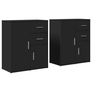 vidaXL Buffets 2 Pièces noir 60x31x70 cm bois d'ingénierie